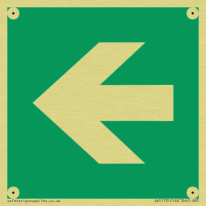 E913 Safe condition: Left arrow (90 deg supplimentary)